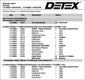 Detex TopGuard Patrol Software